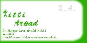 kitti arpad business card